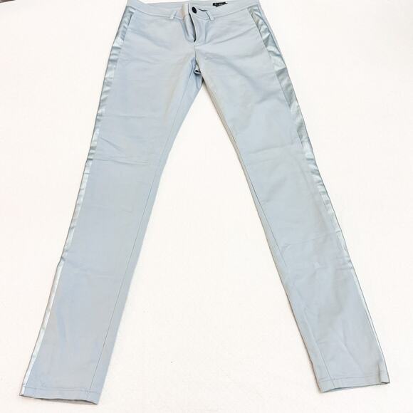 Club Monaco Light Blue Tuxedo Stripe Dress Pants Size 4 - Picture 2 of 9